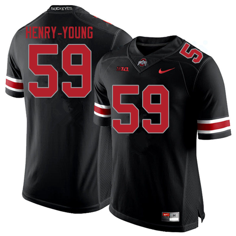 Men #59 Darrion Henry-Young Ohio State Buckeyes College Football Jerseys Sale-Blackout